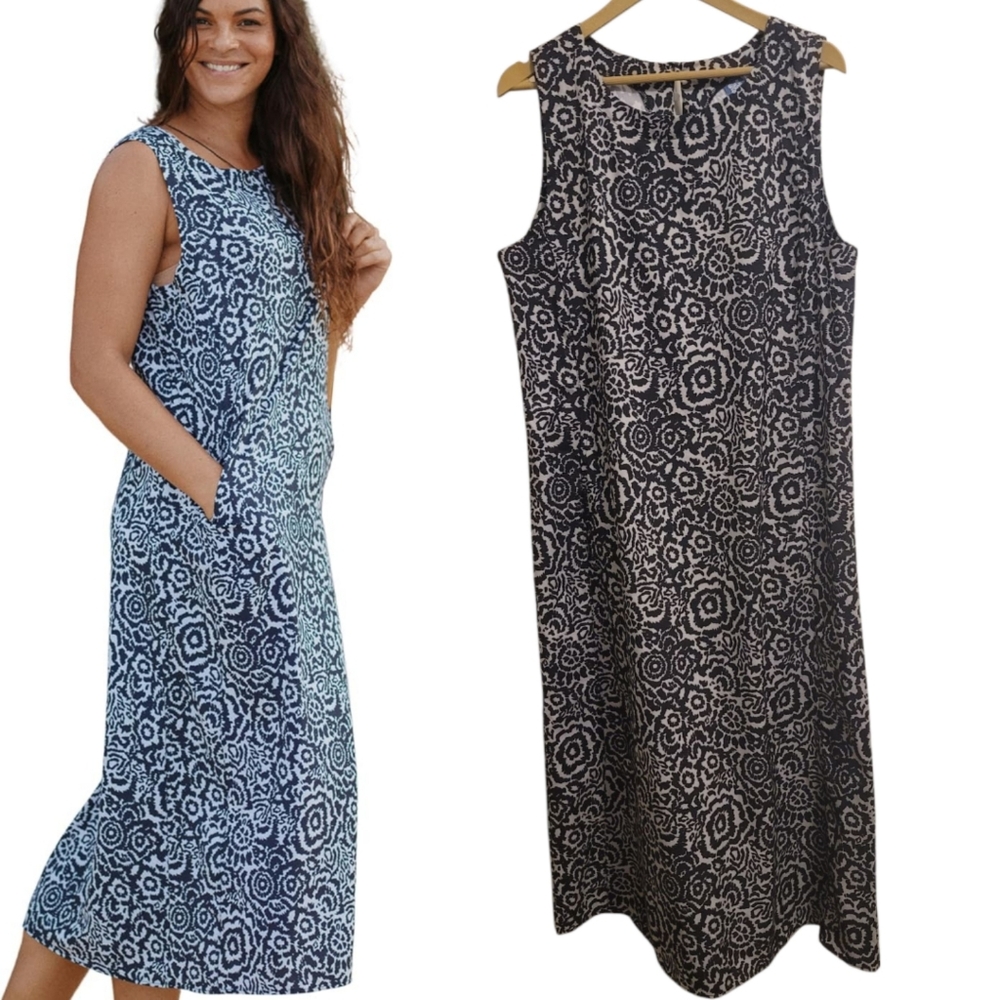 Ripskirt Hawaii Black and Gray Patterned Dress